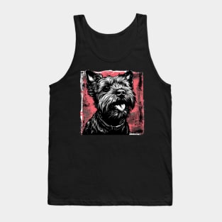 Retro Art Cairn Terrier Dog Lover Tank Top